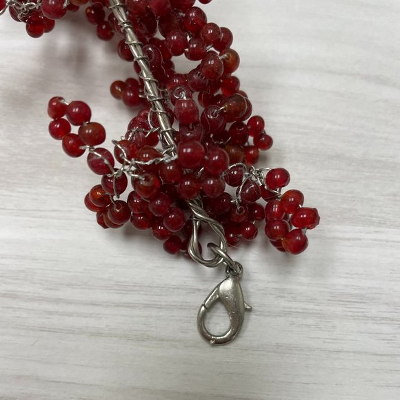 Rare Vintage Pottery Barn Glass Pepperberry Beaded Garland Red - Picture 4 of 8